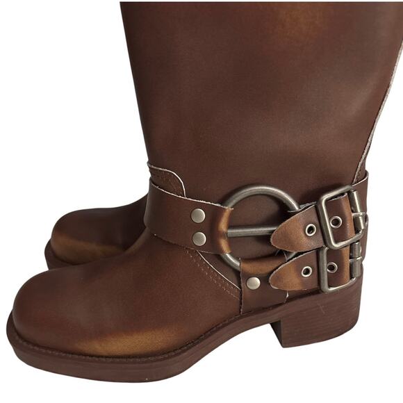 Dwarves Tall Brown Leather Riding Boots Women’s Size 8.5 - Picture 2 of 7